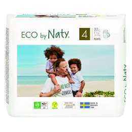 Одноразові дитячі трусики-підгузки "ECO BY NATY". Розмір 4 (8-15 кг), 22шт. в упаковці.
